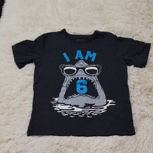 The Children's Place, Black and Blue Short Sleeve Tee, Birthday, Shark, Size 7